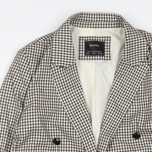 Bershka Womens Multicoloured Plaid Jacket Blazer Size L