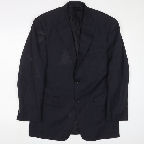 Rochas Mens Blue Wool Jacket Suit Jacket Size 38 Regular