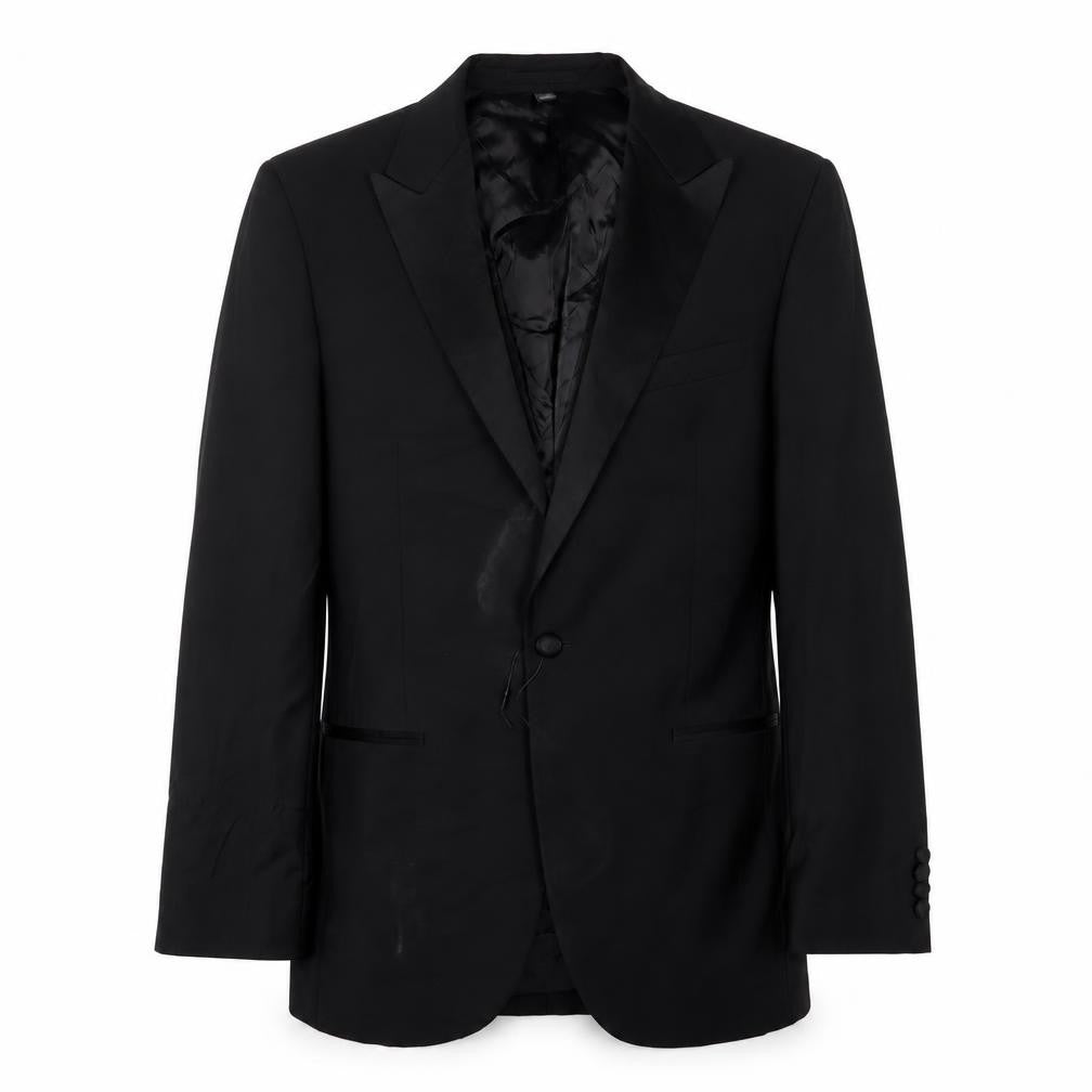 Front view of Marks & Spencer men’s black wool jacket suit jacket, size 40, regular