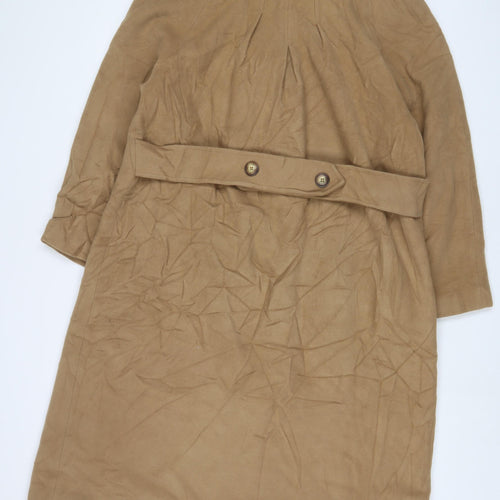 Classic Womens Brown Overcoat Coat Size 16 Button
