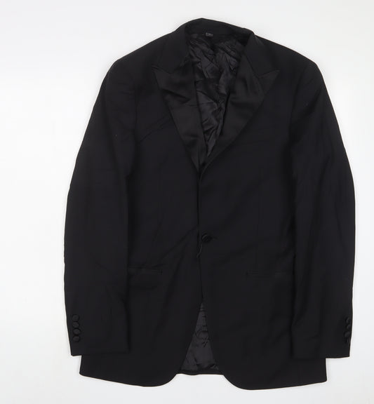 Marks and Spencer Mens Black Wool Jacket Suit Jacket Size 38 Regular