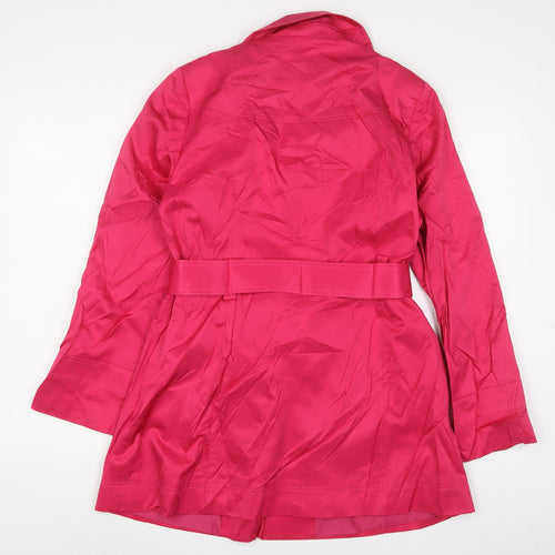 Autonomy Womens Pink Overcoat Coat Size 12 Button - Belted