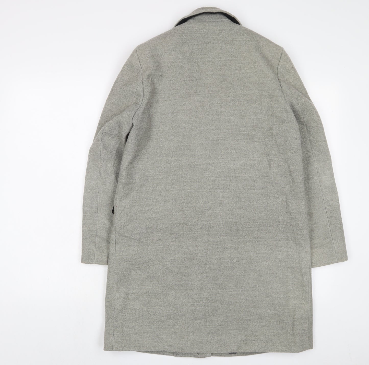 Topshop Womens Grey Overcoat Coat Size 8 Snap