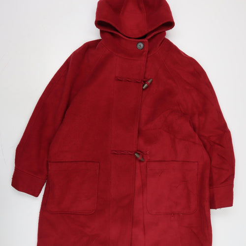 Marks and Spencer Womens Red Parka Coat Size 20 Zip