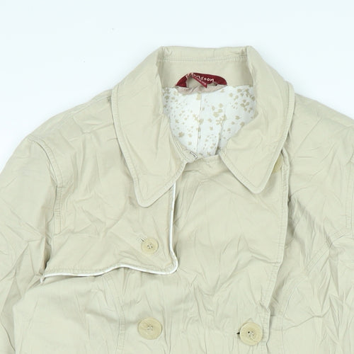 Monsoon Womens Beige Trench Coat Jacket Size 12 Button