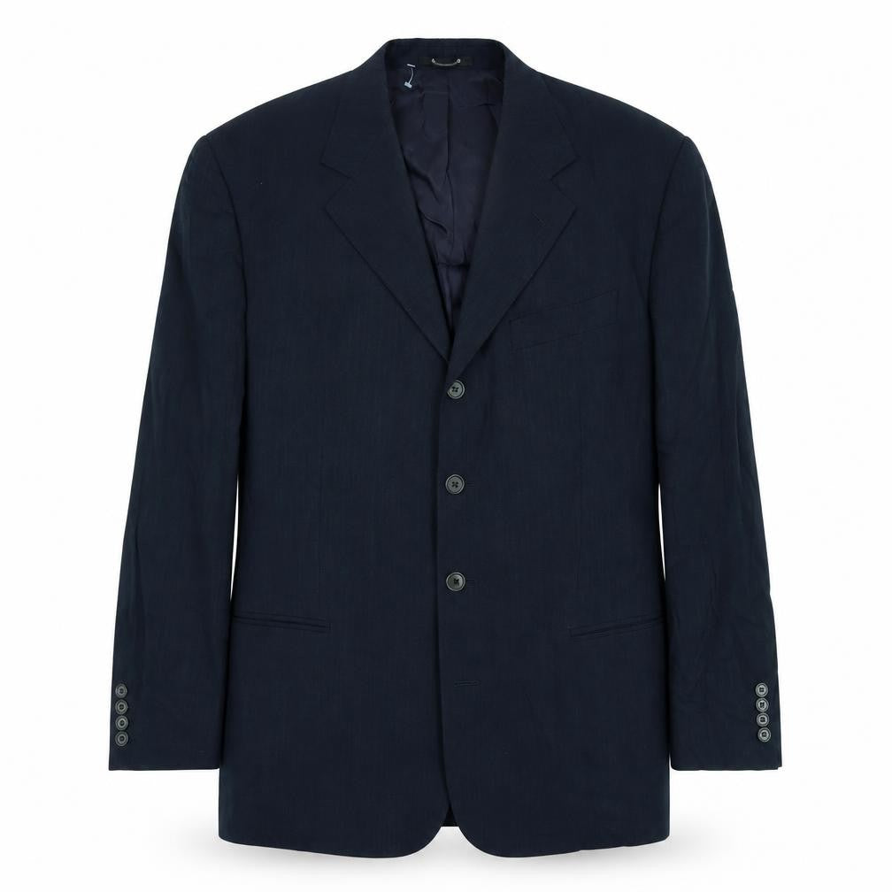 Front view of House of Fraser men’s blue polyester jacket suit jacket, size 46, regular