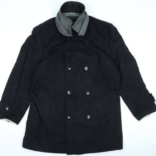 SP Mens Blue Overcoat Coat Size XL Zip