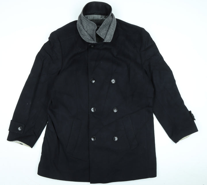 SP Mens Blue Overcoat Coat Size XL Zip