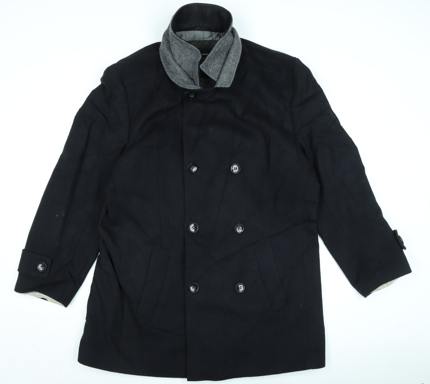 SP Mens Blue Overcoat Coat Size XL Zip