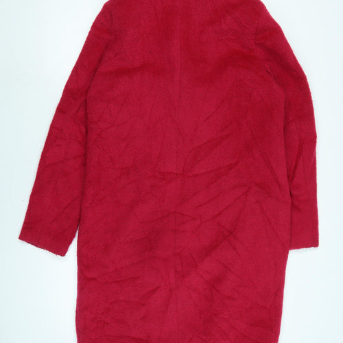 b.young Womens Pink Overcoat Coat Size 6 Button