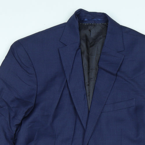 H&M Mens Blue Polyester Jacket Suit Jacket Size 36 Regular