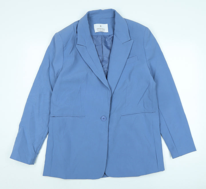 Stradivarius Womens Blue Jacket Size L Button
