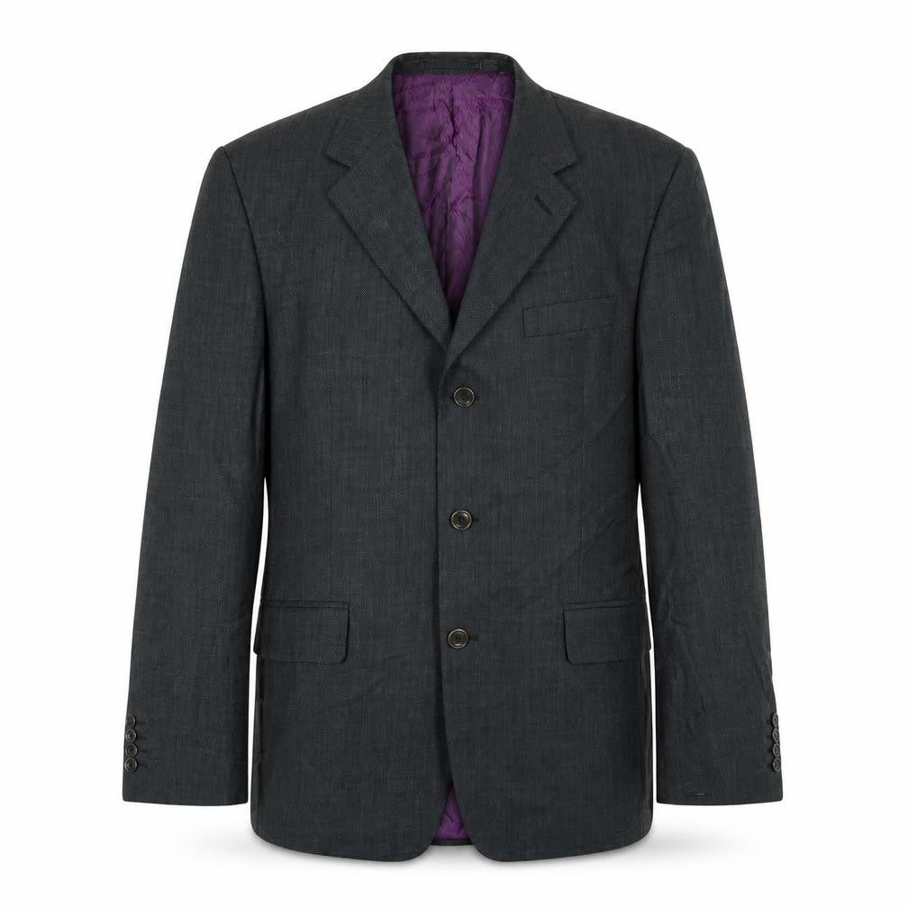 Front view of Racing Green men’s green wool jacket suit jacket, size 44, regular