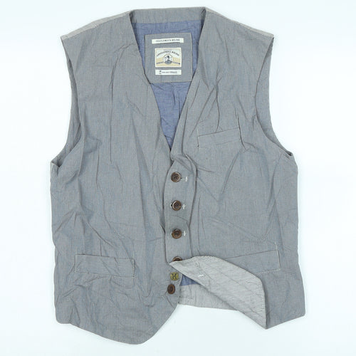 gentlemans relish Mens Grey Gilet Waistcoat Size S Button