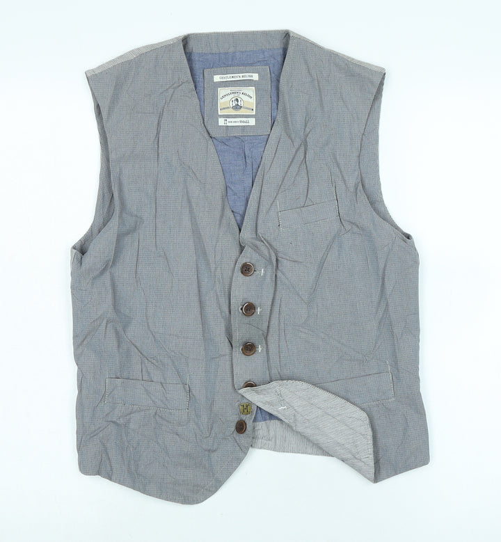 gentlemans relish Mens Grey Gilet Waistcoat Size S Button