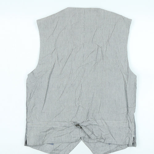 gentlemans relish Mens Grey Gilet Waistcoat Size S Button