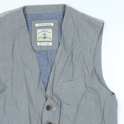 gentlemans relish Mens Grey Gilet Waistcoat Size S Button