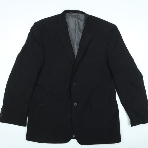 George Mens Black Polyester Jacket Suit Jacket Size 42 Regular