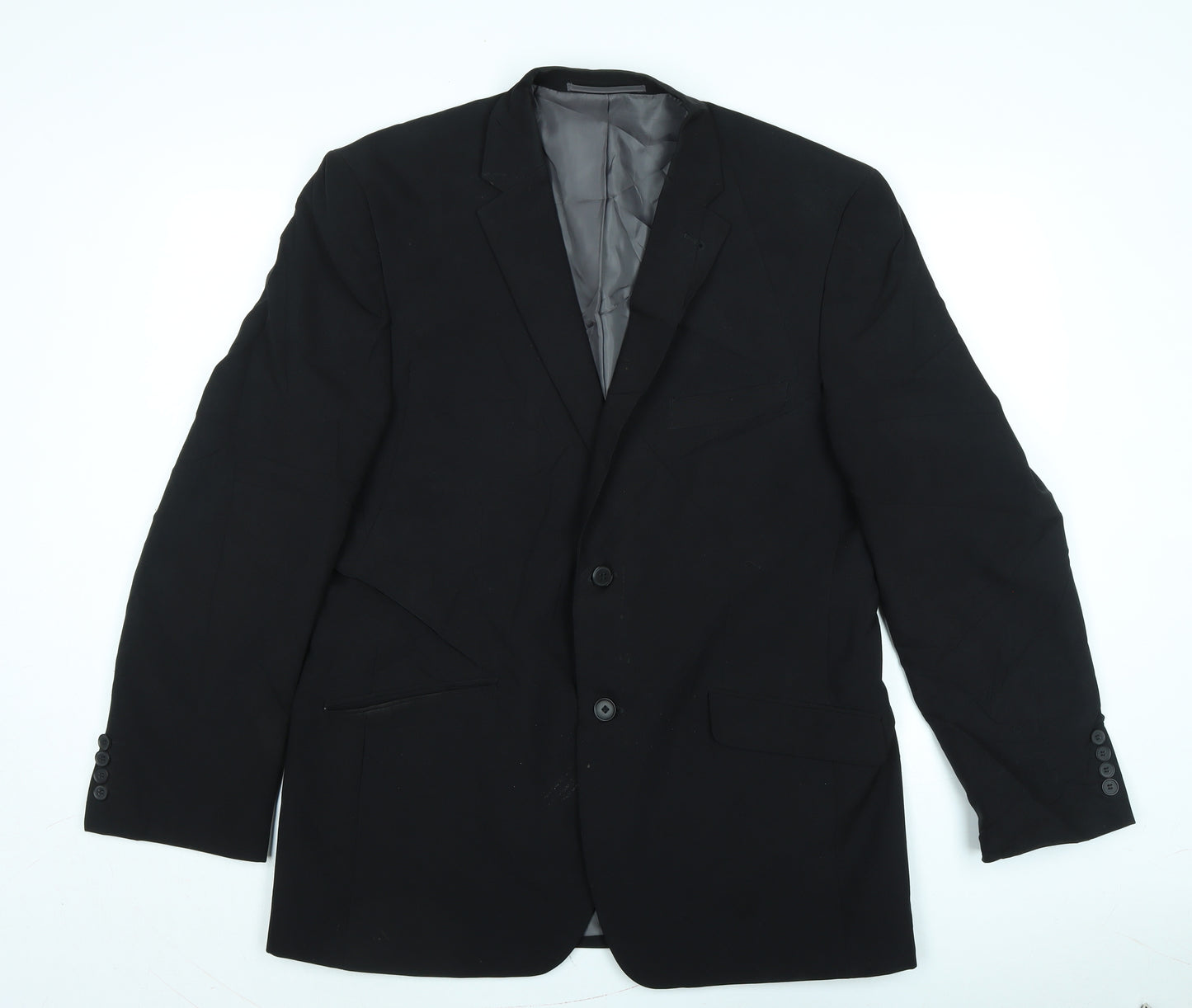 George Mens Black Polyester Jacket Suit Jacket Size 42 Regular