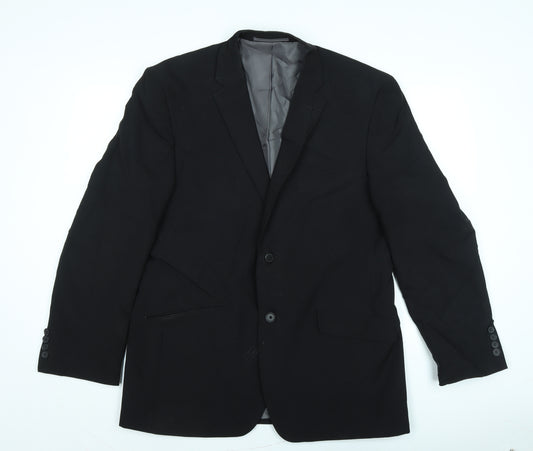 George Mens Black Polyester Jacket Suit Jacket Size 42 Regular