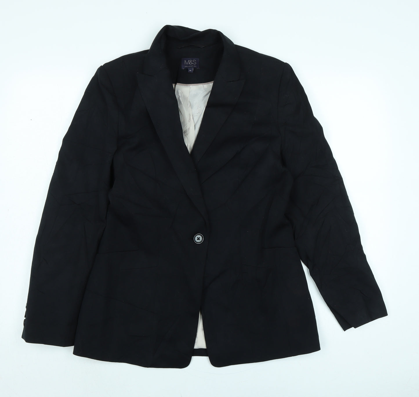Marks and Spencer Womens Black Jacket Size 14 Button