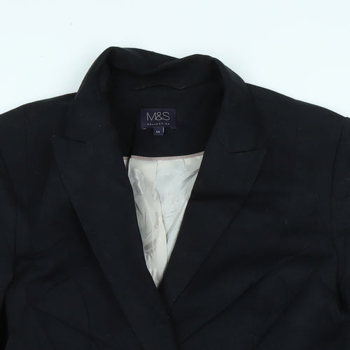 Marks and Spencer Womens Black Jacket Size 14 Button