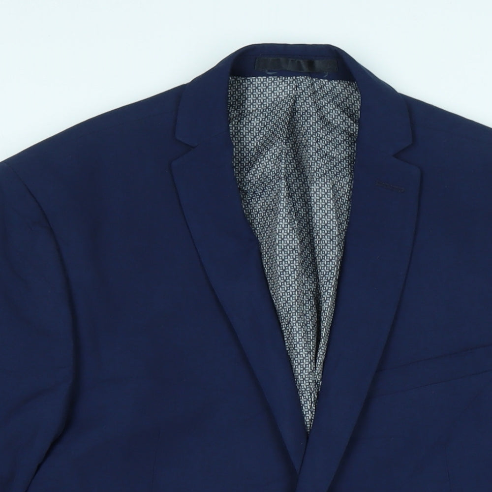 Limehaus Mens Blue Polyester Jacket Suit Jacket Size 40 Regular