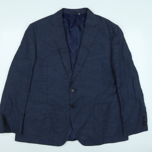 Marks and Spencer Mens Blue Wool Jacket Suit Jacket Size 46 Regular