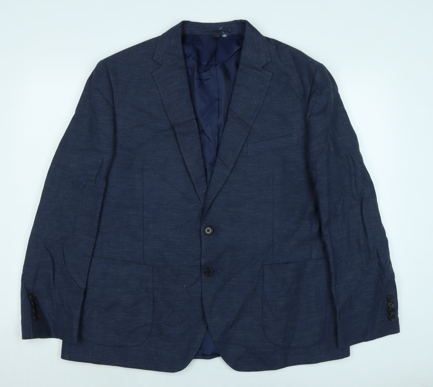 Marks and Spencer Mens Blue Wool Jacket Suit Jacket Size 46 Regular