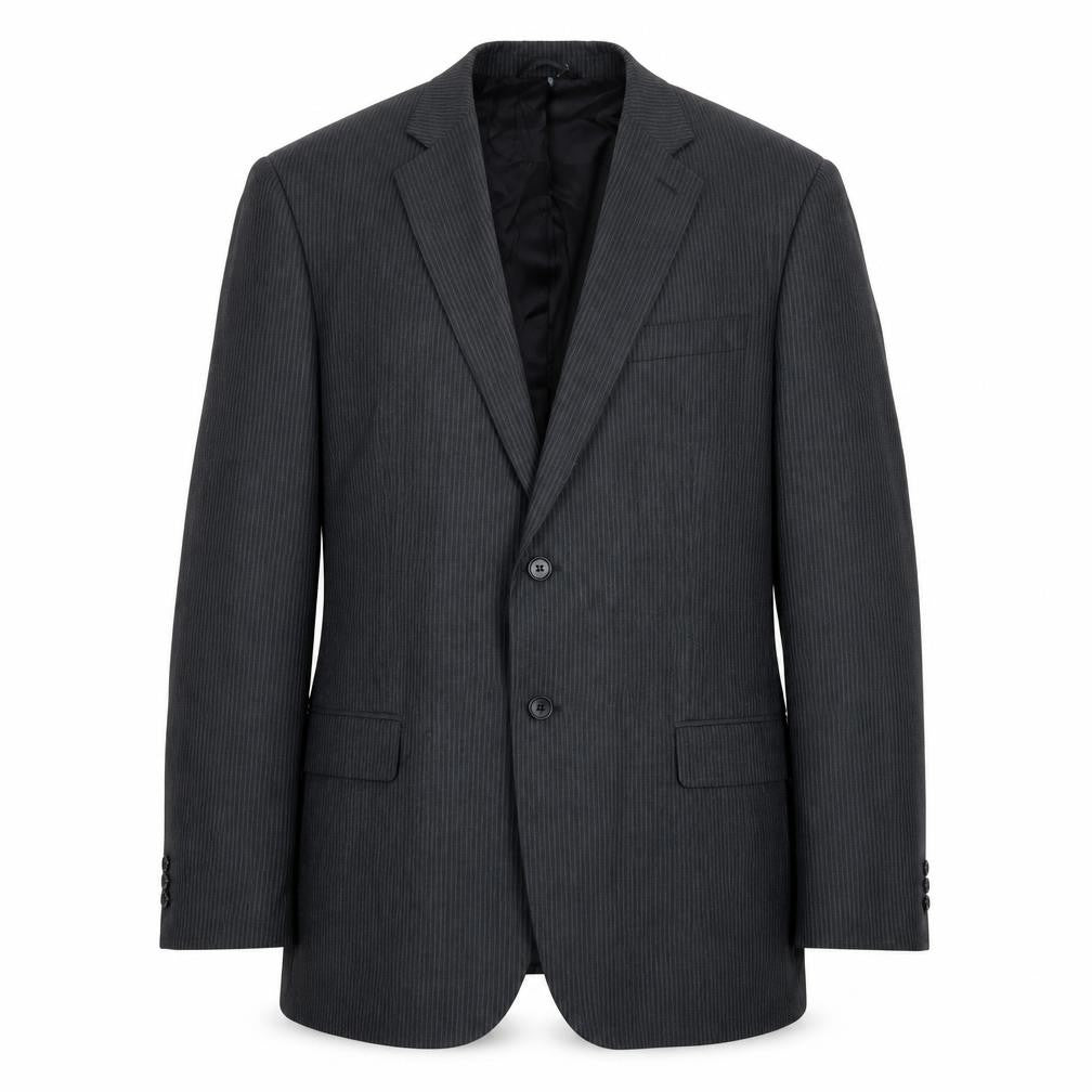 Front view of jack reid men’s grey wool jacket suit jacket, size 48, regular