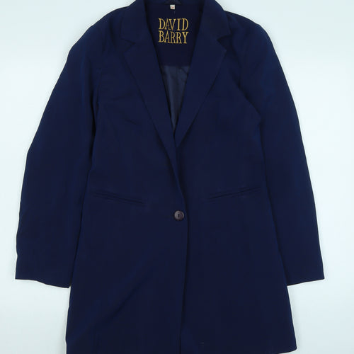 David Barry Womens Blue Jacket Size 10 Button