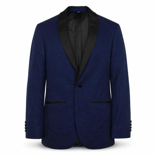 Marks and Spencer Mens Blue Wool Tuxedo Suit Jacket Size 36 Big & Tall
