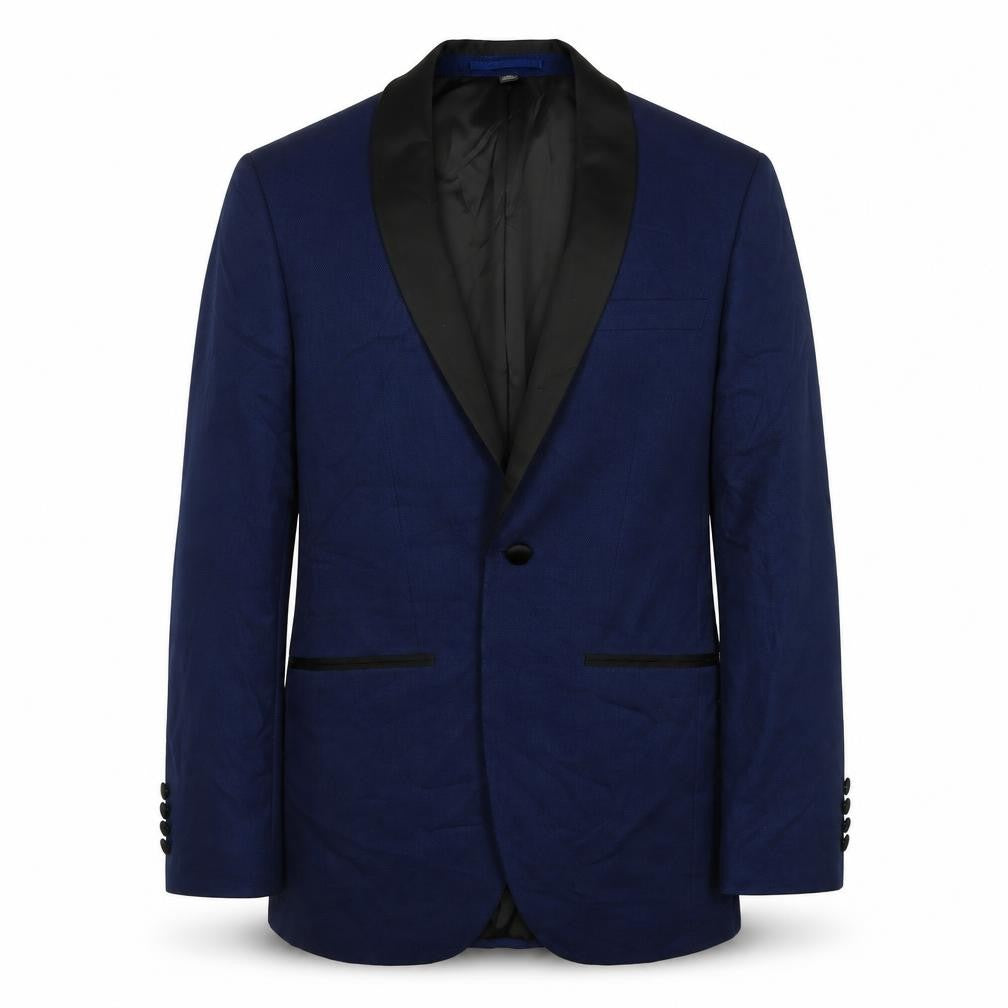 Marks and Spencer Mens Blue Wool Tuxedo Suit Jacket Size 36 Big & Tall