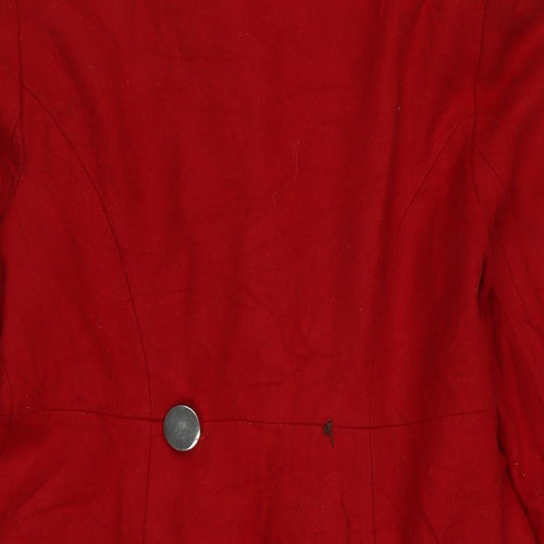 Look Womens Red Overcoat Coat Size 12 Button