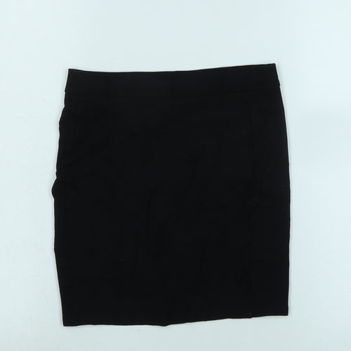 Marks and Spencer Girls Black Polyester Bandage Skirt Size 11-12 Years Regular - waist 25In