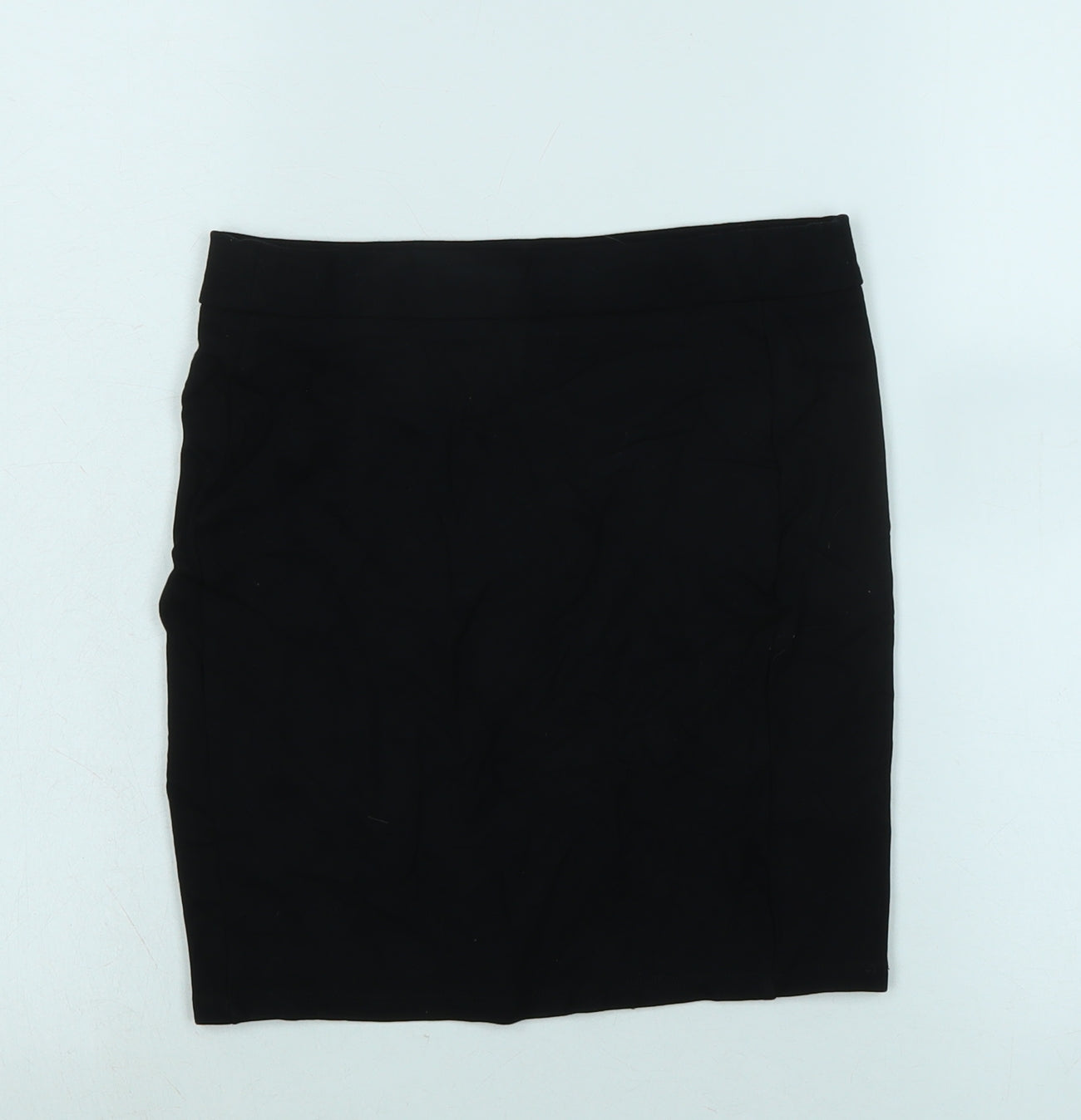 Marks and Spencer Girls Black Polyester Bandage Skirt Size 11-12 Years Regular - waist 25In