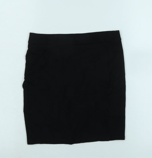 Marks and Spencer Girls Black Polyester Bandage Skirt Size 11-12 Years Regular - waist 25In