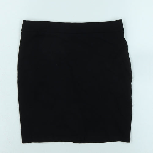 Marks and Spencer Girls Black Polyester Bandage Skirt Size 11-12 Years Regular - waist 25In
