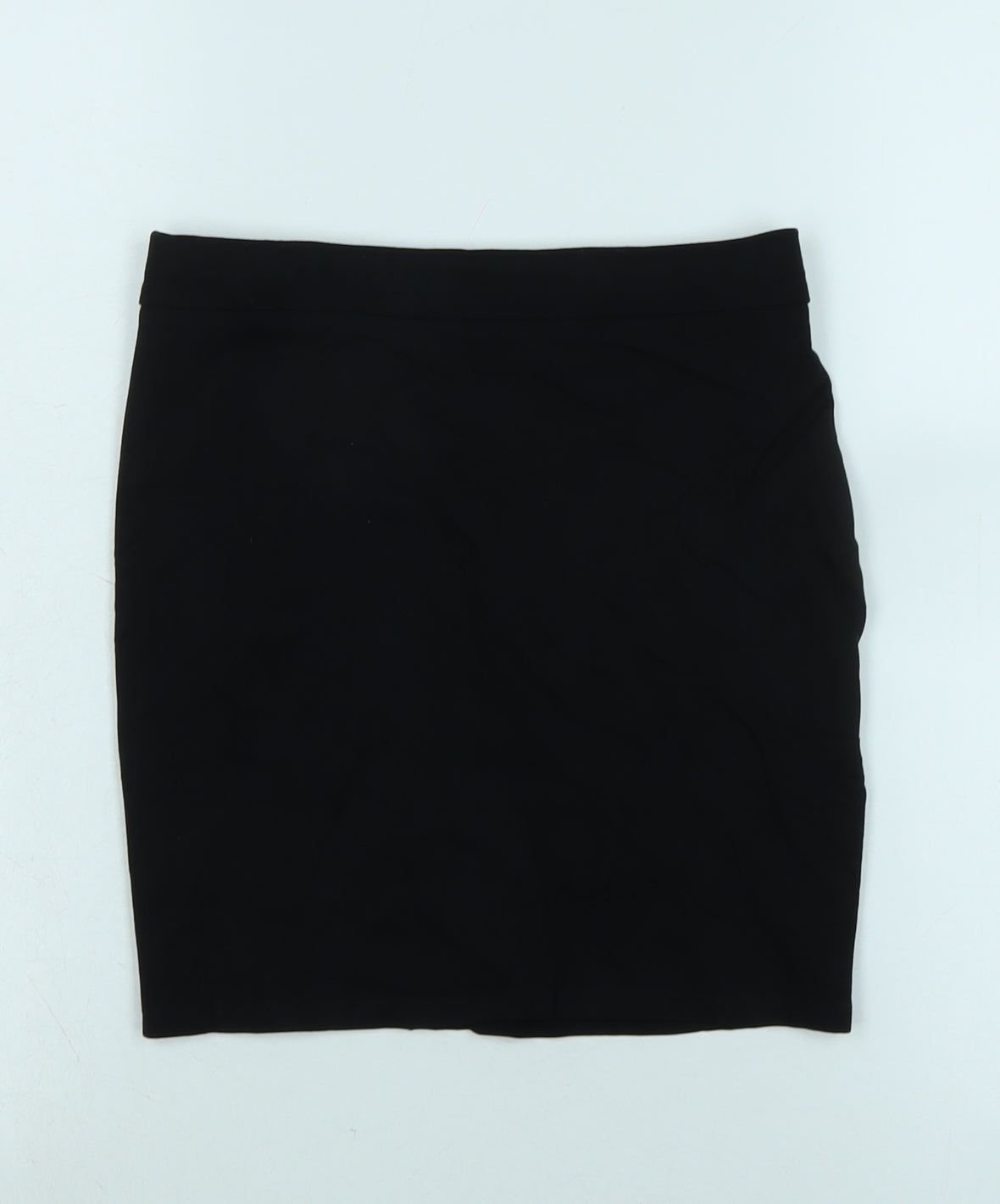 Marks and Spencer Girls Black Polyester Bandage Skirt Size 11-12 Years Regular - waist 25In