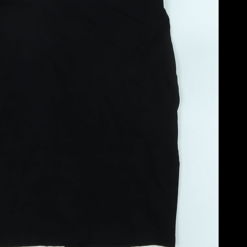 Marks and Spencer Girls Black Polyester Bandage Skirt Size 11-12 Years Regular - waist 25In