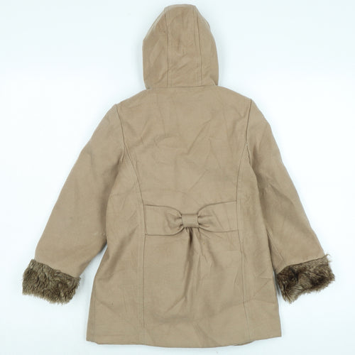 Marks and Spencer Girls Beige Basic Coat Coat Size 6-7 Years Button