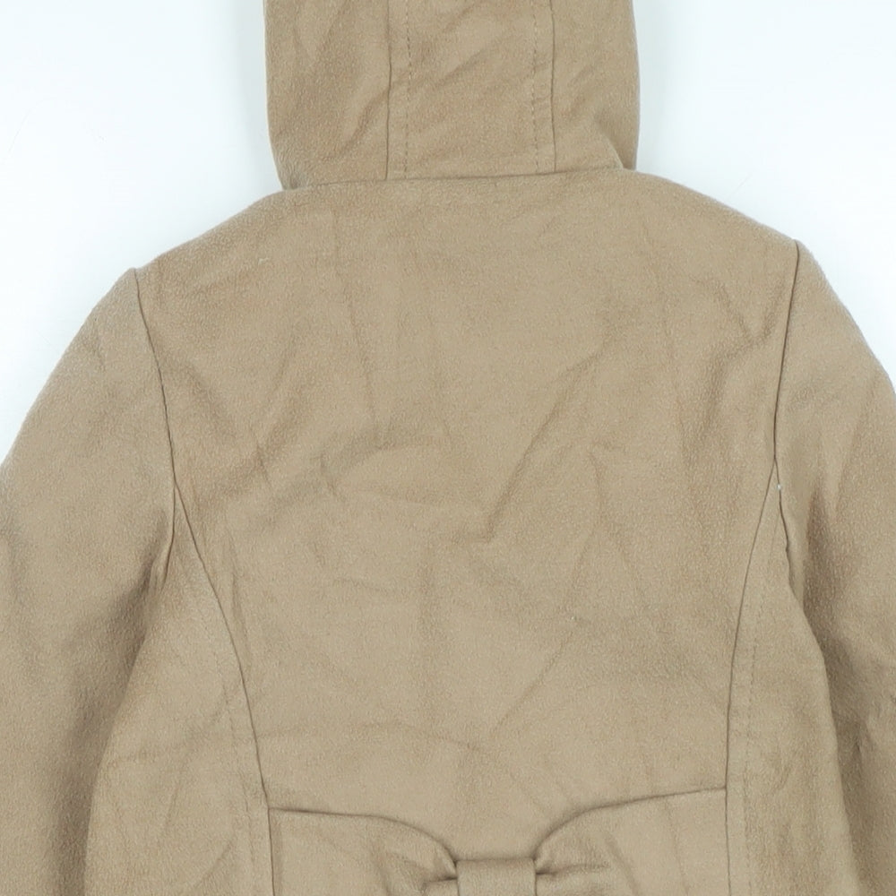 Marks and Spencer Girls Beige Basic Coat Coat Size 6-7 Years Button