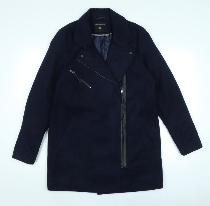 Dorothy Perkins Womens Blue Biker Coat Size 12 Zip