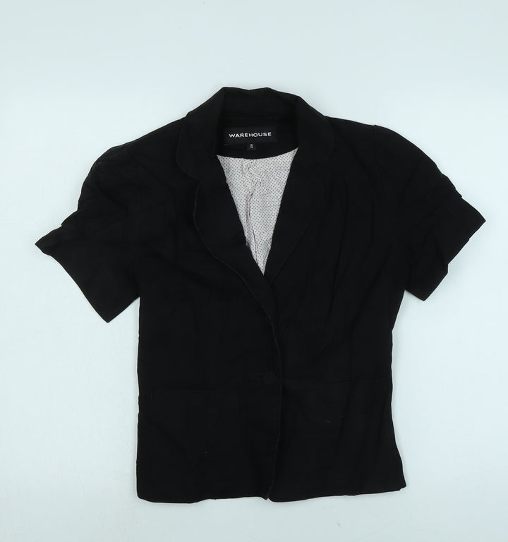 Warehouse Womens Black Jacket Size 10 Button