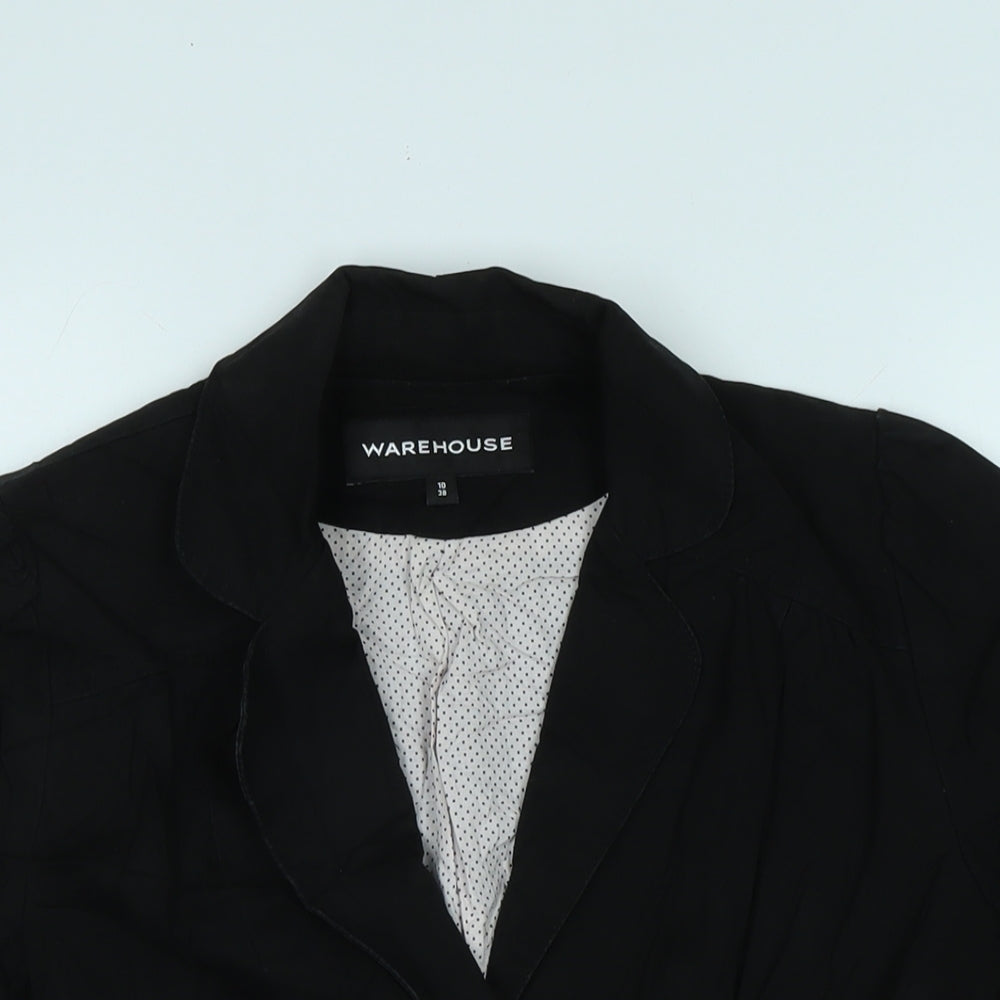 Warehouse Womens Black Jacket Size 10 Button