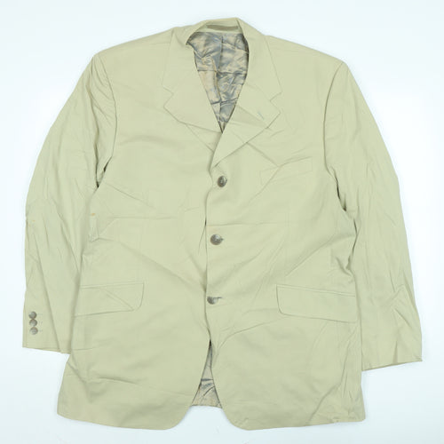 Jeff Banks Mens Beige Cotton Jacket Suit Jacket Size 48 Regular