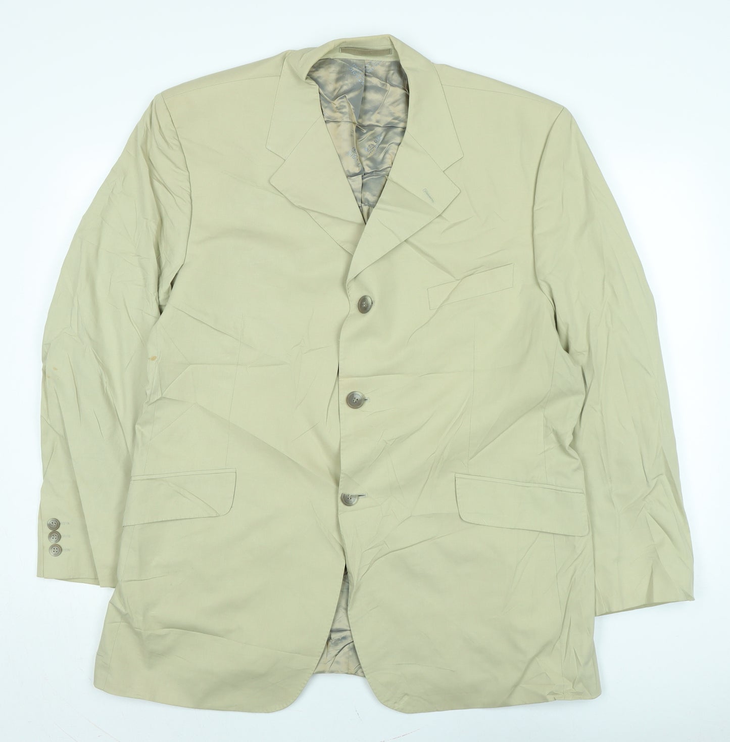 Jeff Banks Mens Beige Cotton Jacket Suit Jacket Size 48 Regular