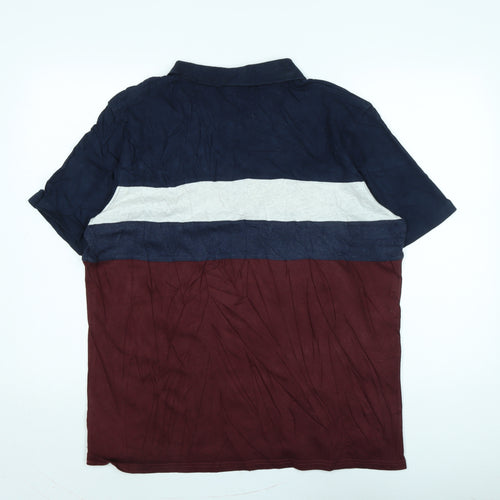 Mc Kenzie Mens Blue Cotton T-Shirt Size XL Collared