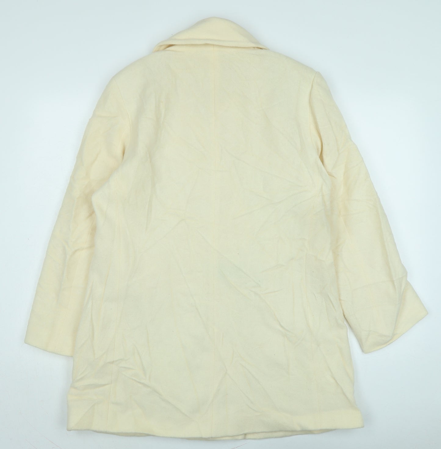 Marks and Spencer Womens Ivory Overcoat Coat Size L Button