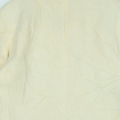 Marks and Spencer Womens Ivory Overcoat Coat Size L Button